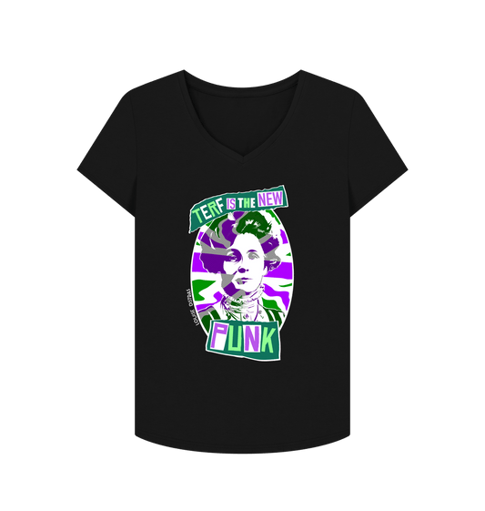 Black TERF Is The New Punk T-Shirt - V Neck Ladyfit